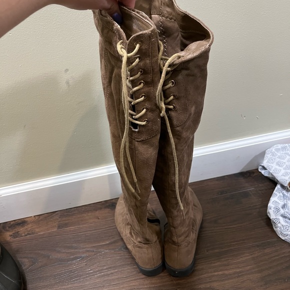 Taupe Knee High Boots - Picture 6 of 8